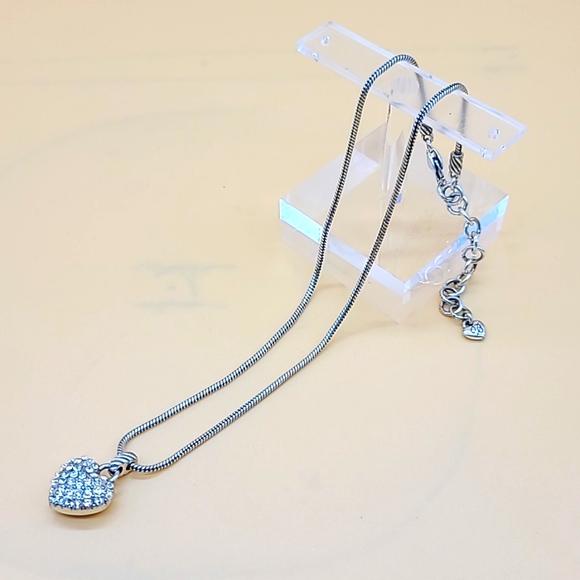 Brighton "SACRED HEART" Reversible Swarovski Crystal & Line Etch Detail Pendant! - Picture 3 of 14